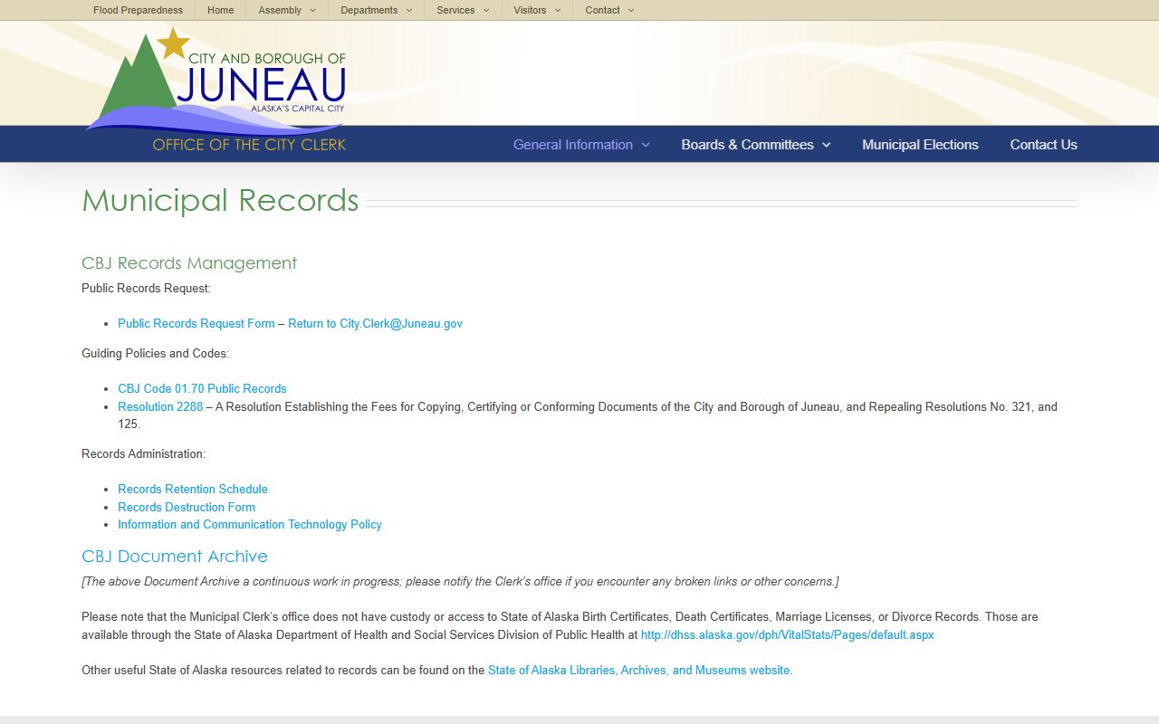 Juneau Municipal Clerk White Pages