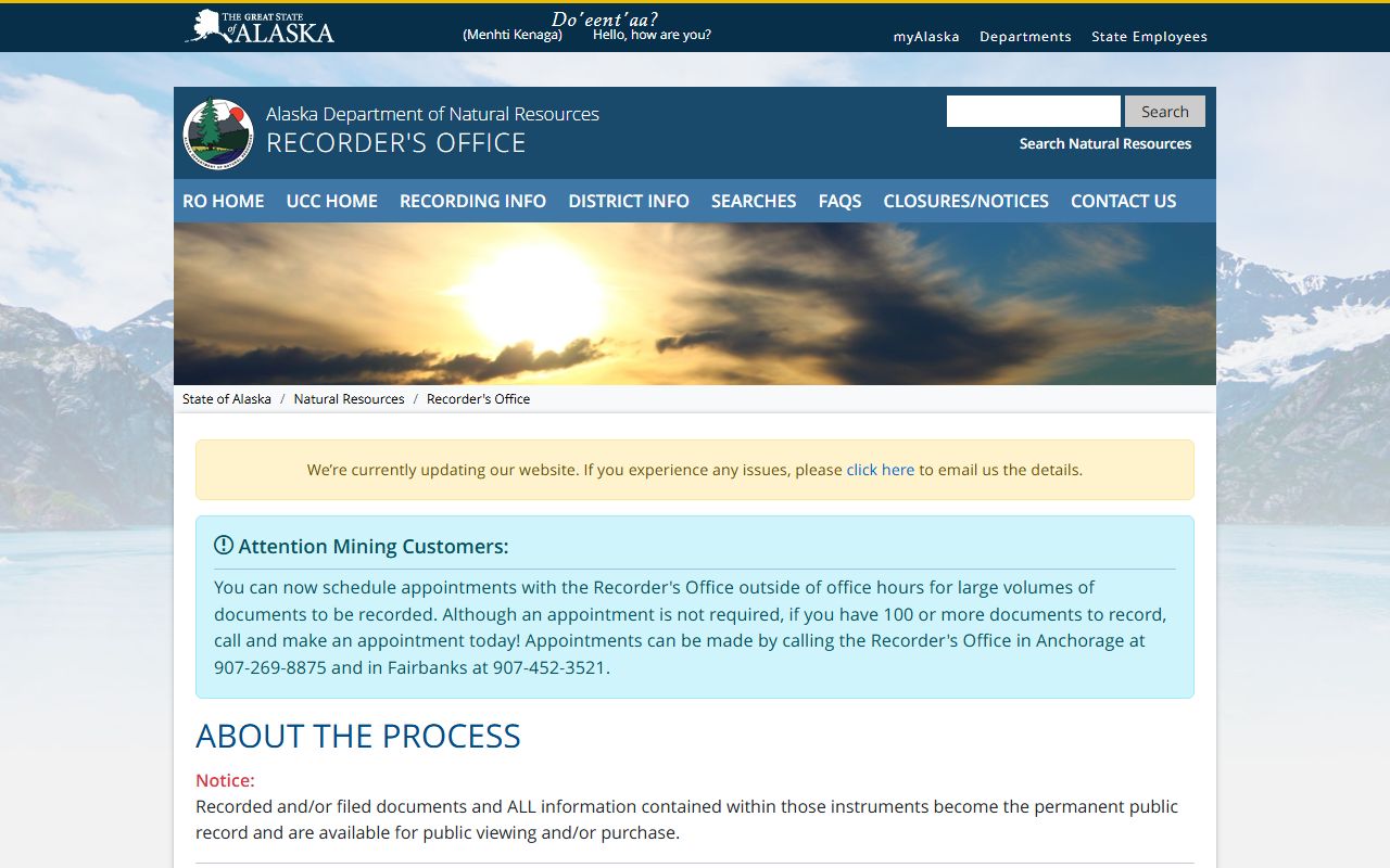 Alaska White Pages recorder office property records